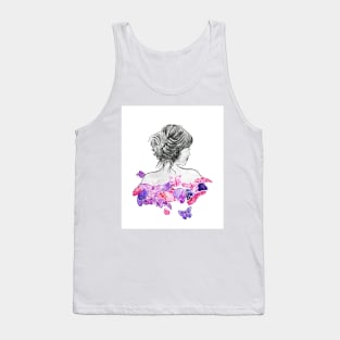 Lady with butterflies Tank Top